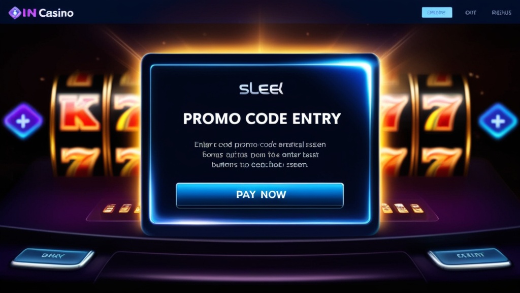 Casino-Oberfläche mit Eingabefeld für Promo-Code und Bonusaktivierung